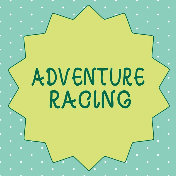 Escritura a mano escritura de texto Adventure Racing. Concepto que significa deporte disciplinario que implica la navegación en curso desconocido — Foto de Stock