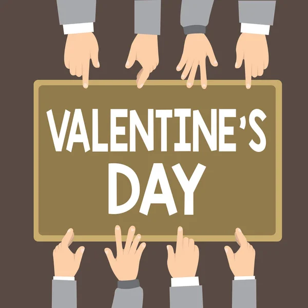 Tekst znak Valentine s jest dzień. Koncepcyjne zdjęcie czas kiedy ludzie pokazać uczucia miłości i uczucia — Zdjęcie stockowe