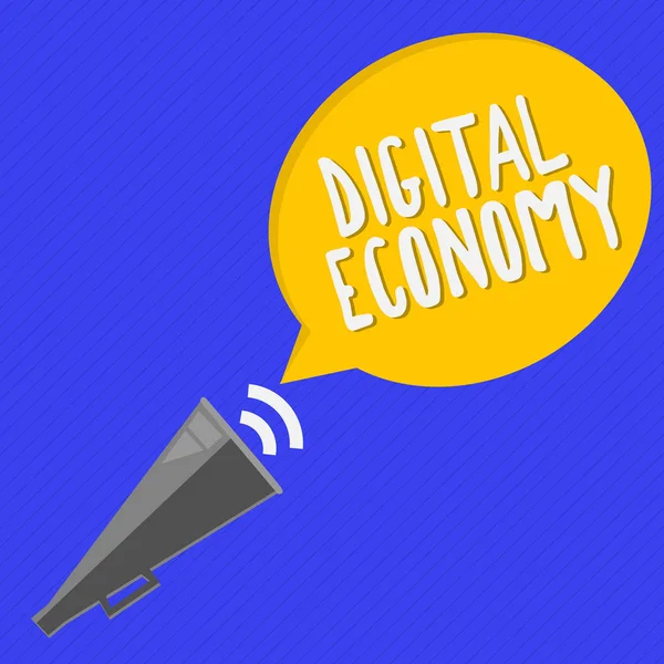 Handwriting text Digital Economy. Concept meaning refers to one that is based on computing technologies — Stock Photo, Image