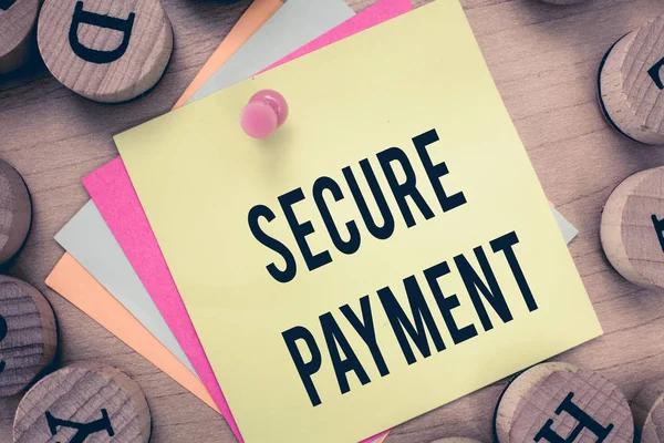 Text sign showing Secure Payment. Conceptual photo Security of Payment refers to ensure of paid even in dispute