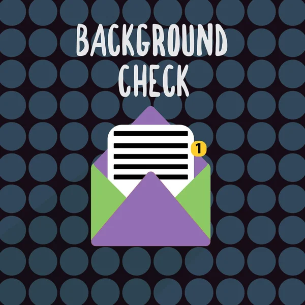 Text sign showing Background Check. Conceptual photo way to discover issues that could affect your business — Stock Photo, Image