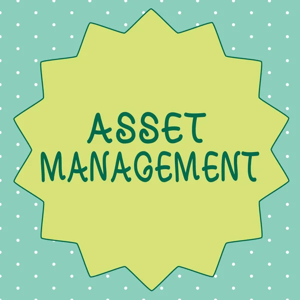 Handwriting text writing Asset Management. Concept meaning systematic process of operating and disposing of assets