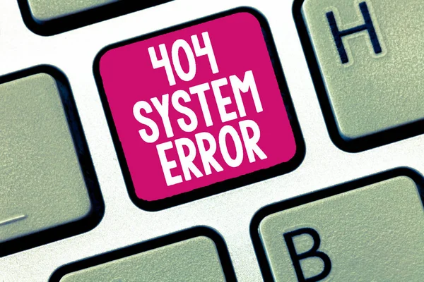 概念手写显示404系统错误。当网站关闭且无法到达时, 将显示商务照片展示信息 — 图库照片
