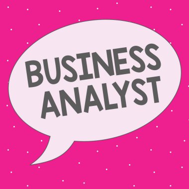 İş Analisti 'nin el yazısı. Kavram, büyük organizasyon veya web sitesi alan adını analiz eden kişi anlamına gelir