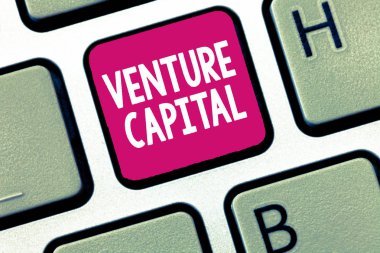 Venture Capital 'i gösteren kavramsal el yazısı. Firmalar tarafından küçük ölçekli fotograf sergisi finansmanı