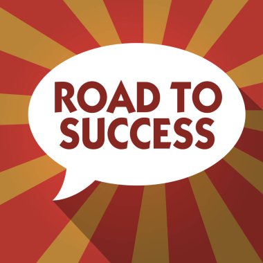 Yol başarı gösteren yazılı kavramsal el. İş fotoğraf metin gerçekten çalışınca rüyalar dilek ulaşmak için kendinizi geliştirmek