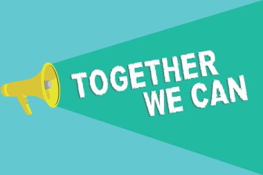 Birlikte biz yapabilmek iş gösterilen Not yazma birlik vitrine fotoğraf yapar her şey mümkün bir güçlü Grup