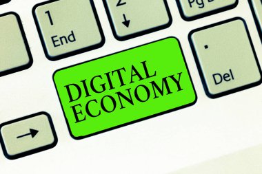 Dijital Ekonomi yazma el yazısı metin. Anlamı bir için bu anlamına gelir kavramı teknolojileri bilgisayar üzerinde dayanır