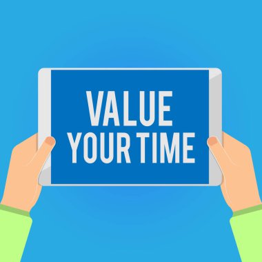 Değer Your Time gösterilen Not yazma. Birine zamanlamak ve hayatının dayak yapmak için teklif vitrine iş fotoğraf