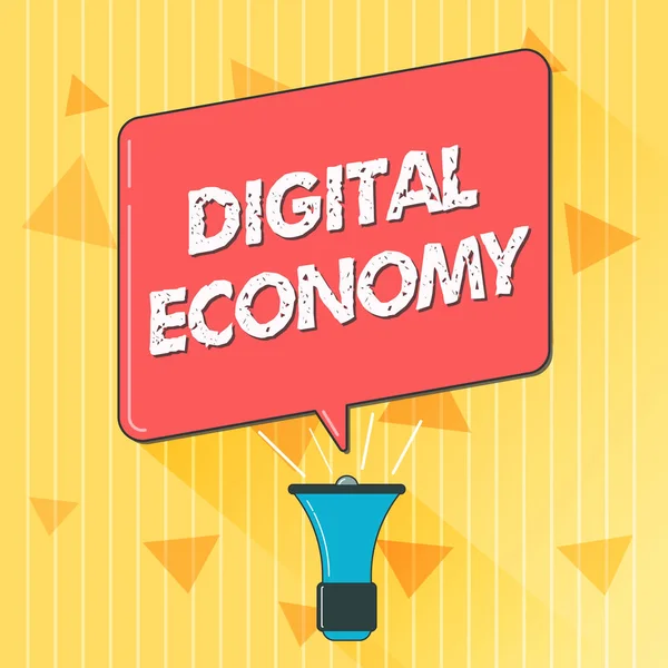 Handwriting text Digital Economy. Concept meaning refers to one that is based on computing technologies — Stock Photo, Image