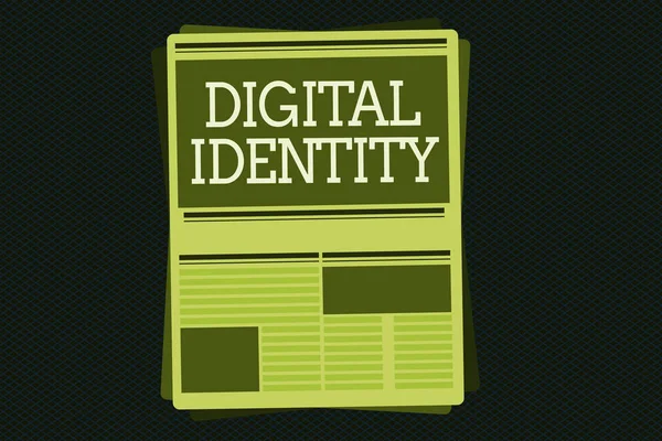 Writing note showing Digital Identity. Business photo showcasing information on entity used by computer to represent agent