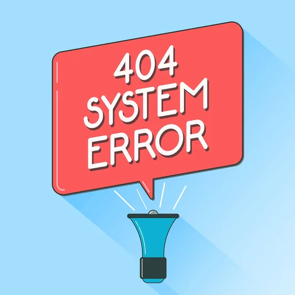 Word scrittura testo 404 Errore di sistema. Concetto di business per il messaggio appare quando il sito è giù e non può essere raggiunto — Foto Stock