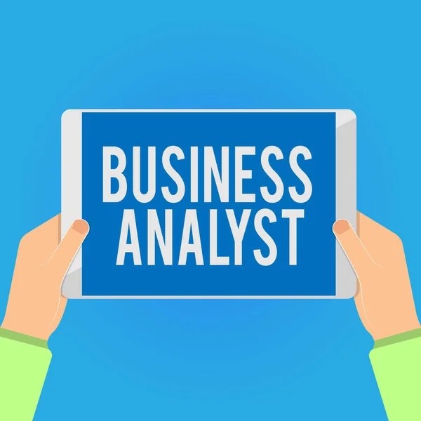 Writing note showing Business Analyst. Business photo showcasing someone who analyzes big organization or website domain