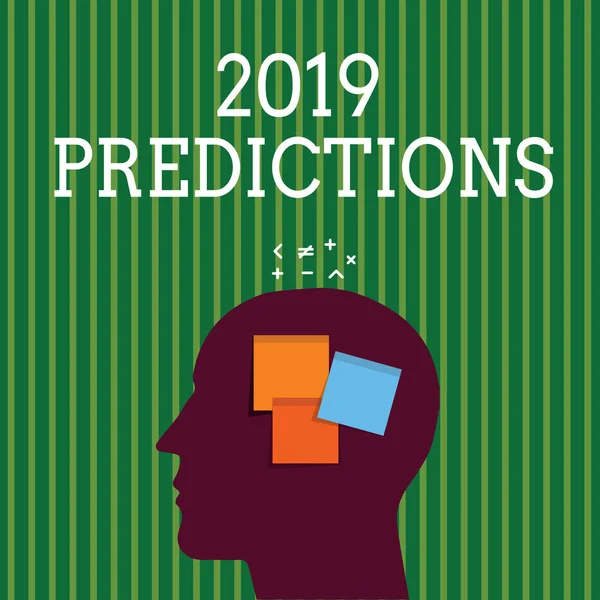 Escritura a mano de texto 2019 Predicciones. Concepto que significa lista de cosas que usted siente que van a suceder sin pruebas — Foto de Stock