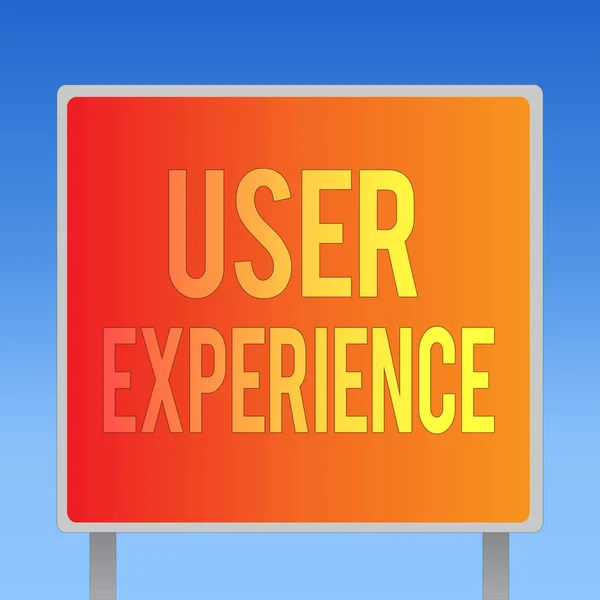 Writing note showing User Experience. Business photo showcasing using website especially in terms how pleasing it is to use