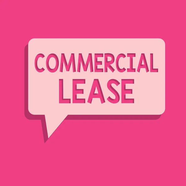 Word writing text Commercial Lease. Business concept for refers to buildings or land intended to generate a profit — Stock Photo, Image