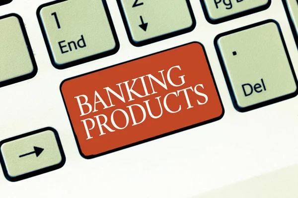 Text sign showing Banking Products. Conceptual photo safe and convenient way or service to accumulate savings