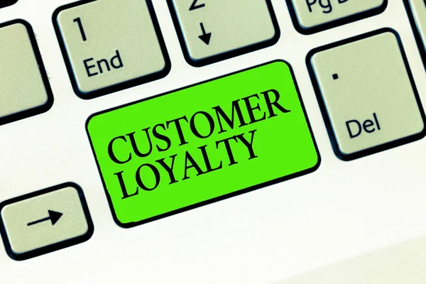 Handwriting text writing Customer Loyalty. Concept meaning result of consistently positive emotional experience — Stock Photo, Image