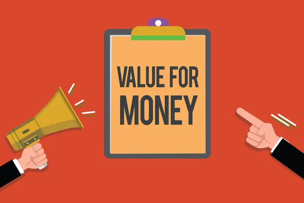 Szöveg jel mutatja a Value For Money. Fogalmi fénykép tekintettel valami megéri a pénzt költeni, hogy — Stock Fotó