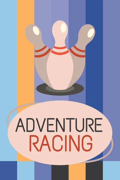 Texto de escritura de palabras Adventure Racing. Concepto de negocio para el deporte disciplinario que implica la navegación en curso desconocido — Foto de Stock