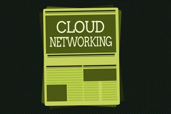 Записка, показывающая облачные сети. Деловая фотовыставка - термин, описывающий доступ к сетевым ресурсам — стоковое фото