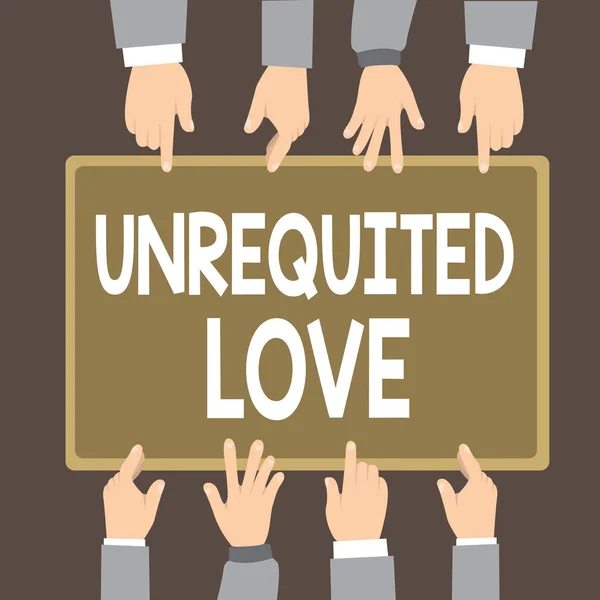 Text sign showing Unrequited Love. Conceptual photo not openly reciprocated or understood as such by beloved