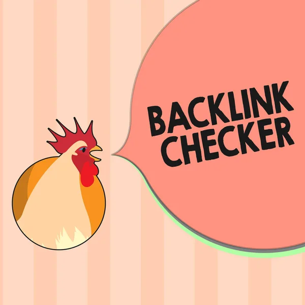 A Backlink Checker feliratot mutatja. Fogalmi fotó Keresse meg a versenytársak legértékesebb is és spot minták — Stock Fotó