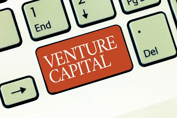 Κείμενο που δείχνει Venture Capital. Εννοιολογική φωτοχρηματοδότηση που παρέχεται από τις επιχειρήσεις σε μικρές επιχειρήσεις πρώιμης φάσης — Φωτογραφία Αρχείου
