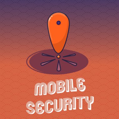 Text sign showing Mobile Security. Conceptual photo Protection of mobile phone from threats and vulnerabilities clipart
