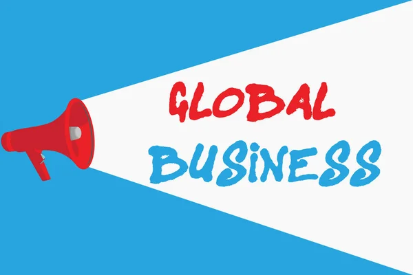 Slovo psaní textu Global Business. Obchodní koncept pro obchodní a obchodní systém, který společnost dělá po celém světě — Stock fotografie
