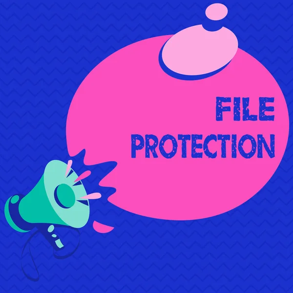 Word writing text File Protection. Business concept for Preventing accidental erasing of data using storage medium