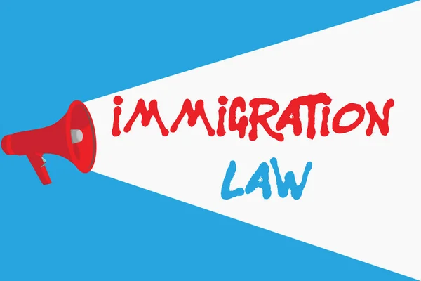 Ordskrivning text Immigration Law. Affärsidé för utvandring av en medborgare ska vara laglig vid resandet — Stockfoto