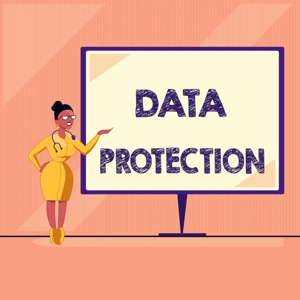 Word tekst intoetsen gegevensbescherming. Businessconcept voor de bescherming van IP-adressen en persoonlijke gegevens tegen schadelijke software — Stockfoto