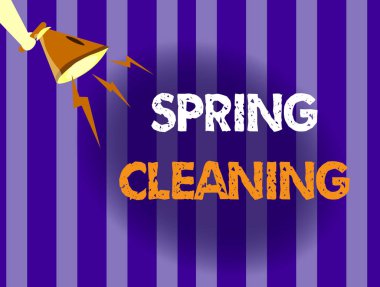 Bahar Temizliği el yazısı. Kavram, ilkbaharda evi iyice temizleme pratiği demektir.