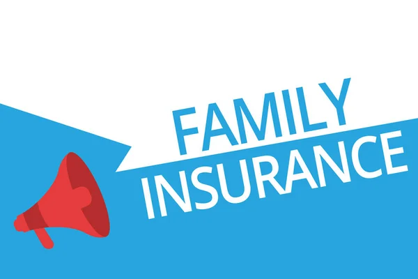 Konceptuální rukopis ukazující rodinné pojištění. Obchodní foto text placení částečné nebo plné zdravotní péče pro příbuzné — Stock fotografie