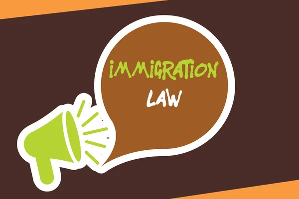 Escritura manual conceptual que muestra la Ley de Inmigración. Foto de negocios que muestra la emigración de un ciudadano será legal en la realización de viajes —  Fotos de Stock