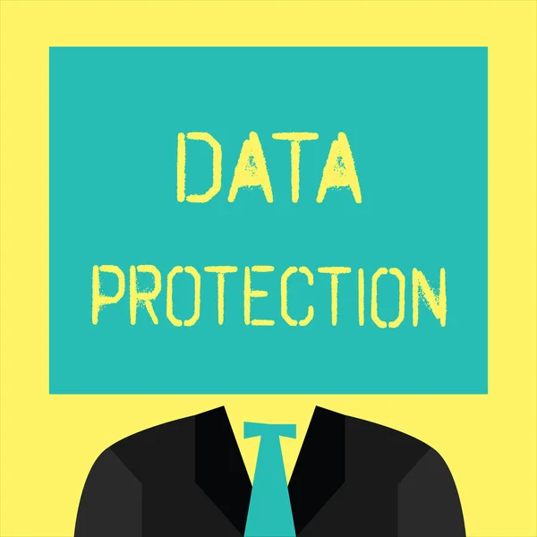 Signo de texto que muestra Protección de datos. Foto conceptual Proteja las direcciones IP y los datos personales del software dañino — Foto de Stock