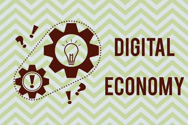 Textový text Digitální ekonomika. Obchodní koncepce pro celosvětovou síť ekonomických aktivit a technologií — Stock fotografie