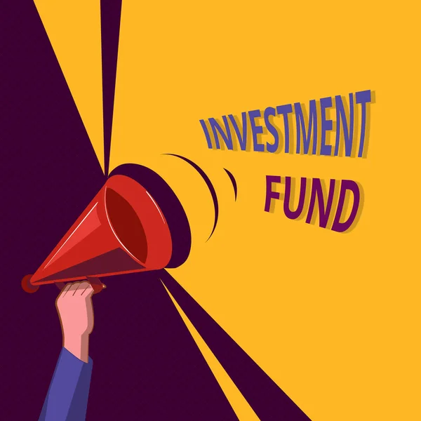 Scrittura concettuale a mano che mostra il Fondo di investimento. Business photo showcase Una fornitura di capitale appartenente a numerosi investitori — Foto Stock