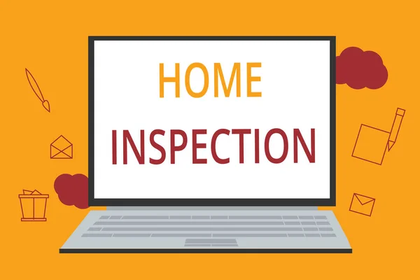 Текст написання тексту Home Inspection. Концепція бізнесу для вивчення стану пов'язаної з будинком власності — стокове фото