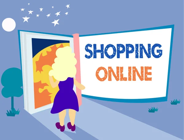 Word writing text Shopping Online. Geschäftskonzept für den Kauf Sie wollen über Internet-Website dann liefern — Stockfoto