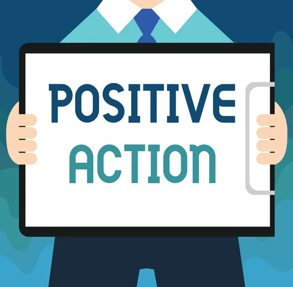 Handwriting text Positive Action. Concept meaning doing good attitude against certain situation Fine reaction