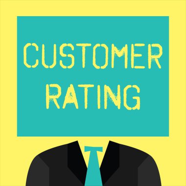 Text sign showing Customer Rating. Conceptual photo Each point of the customers enhances the experience clipart