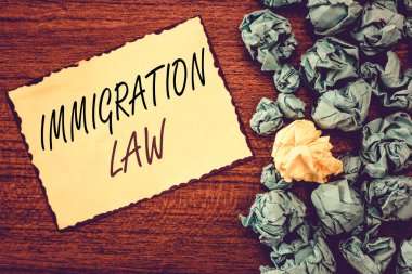 Kelime yazma Göçmenlik Yasası. Bir vatandaşın göç etmesi için iş kavramı, seyahat sırasında yasaldır.