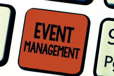 Olay Yönetimi 'ni gösteren kavramsal el yazısı. Büyük ölçekli eylem festivallerinin oluşturulması ve geliştirilmesinin yer aldığı iş fotoğrafı