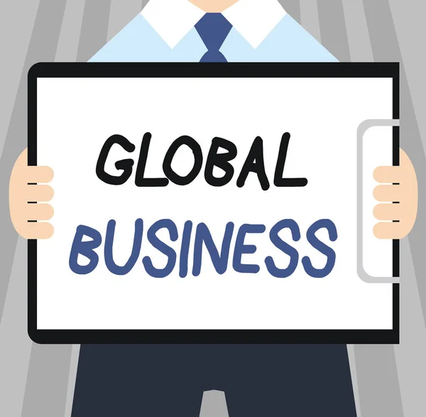 Global Business 'a mesaj yazıyorum. Ticaret ve iş sistemi konsepti. Bir şirket dünya çapında iş yapıyor. — Stok fotoğraf