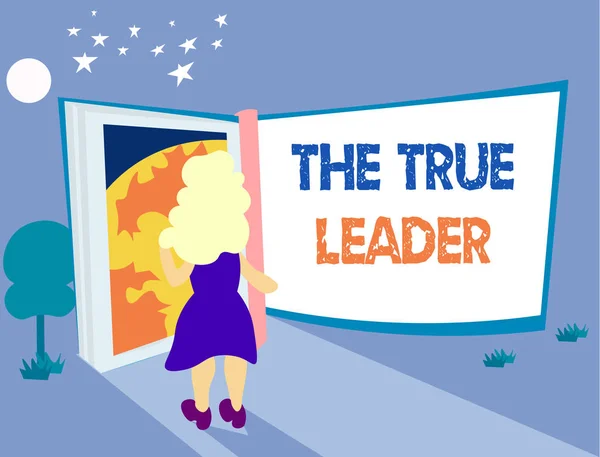 Текст письма "Истинный лидер". Бизнес-концепция для тех, кто движется и поощряет группу людей Ответственность — стоковое фото