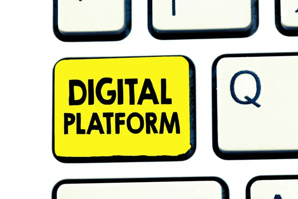 Textová značka zobrazující digitální platformu. Koncepční foto marketingová kampaň nebo branding nový produktový servis — Stock fotografie