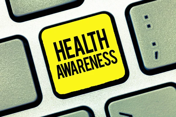 Text sign showing Health Awareness. Conceptual photo Promoting community issues and preventative action — Stock Photo, Image