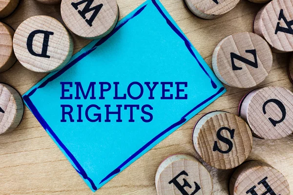 Texte textuel Droits des employés. Concept d'entreprise pour Tous les salariés ont des droits fondamentaux sur leur lieu de travail — Photo